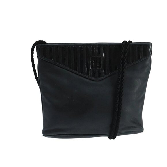 FENDI Shoulder Bag Leather Black Auth ti2515 - Picture 2 of 16